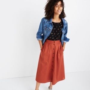 Madewell Women’s Palisade button front midi skirt